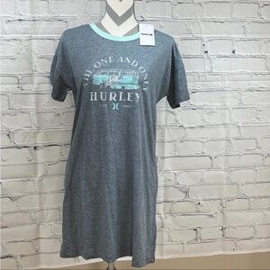 Hurley Pull On Dress NWT Size Small. Grey and Mint Blue. Distressed Look. Comfy!